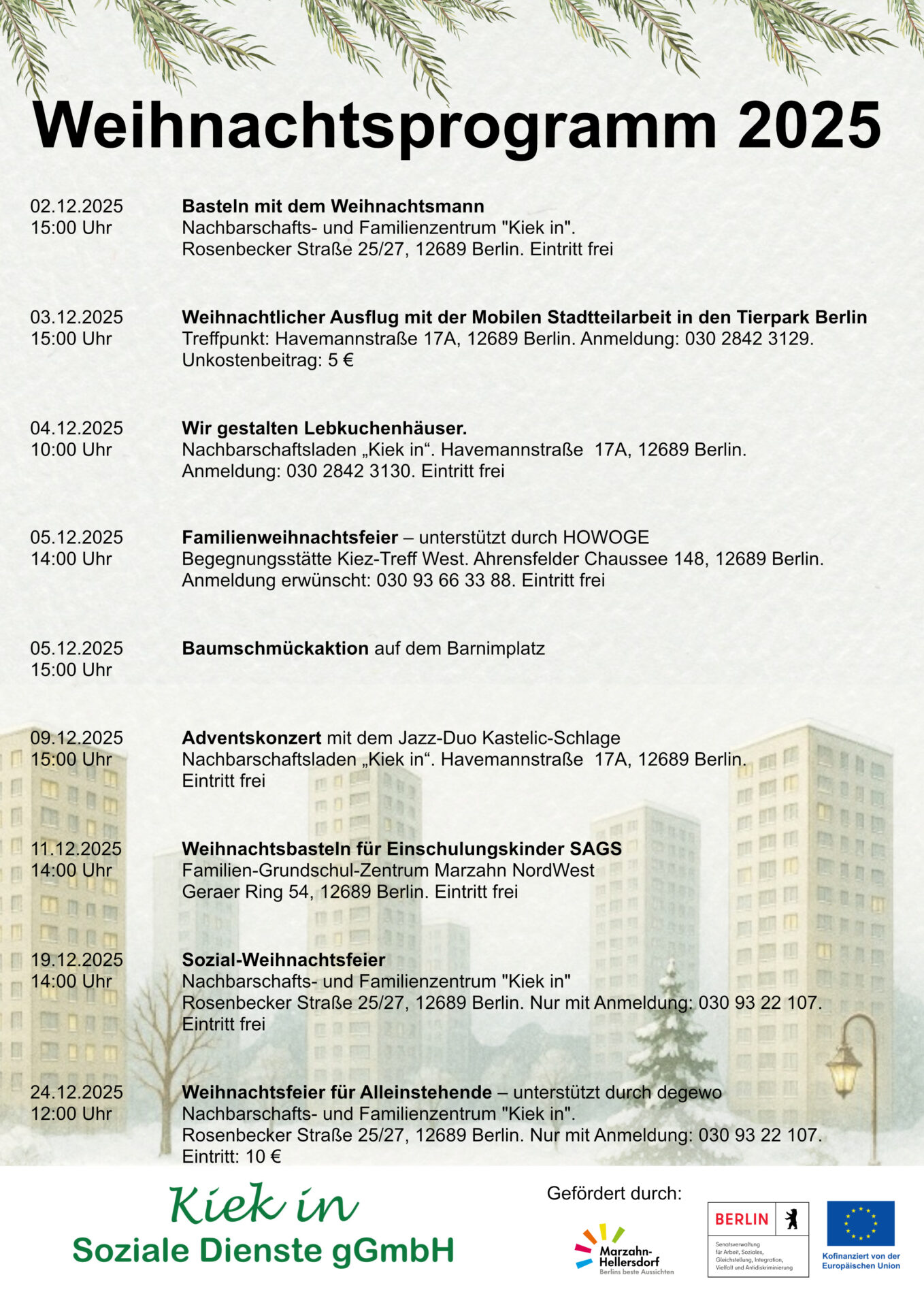 Weihnachtsprogramm 2025