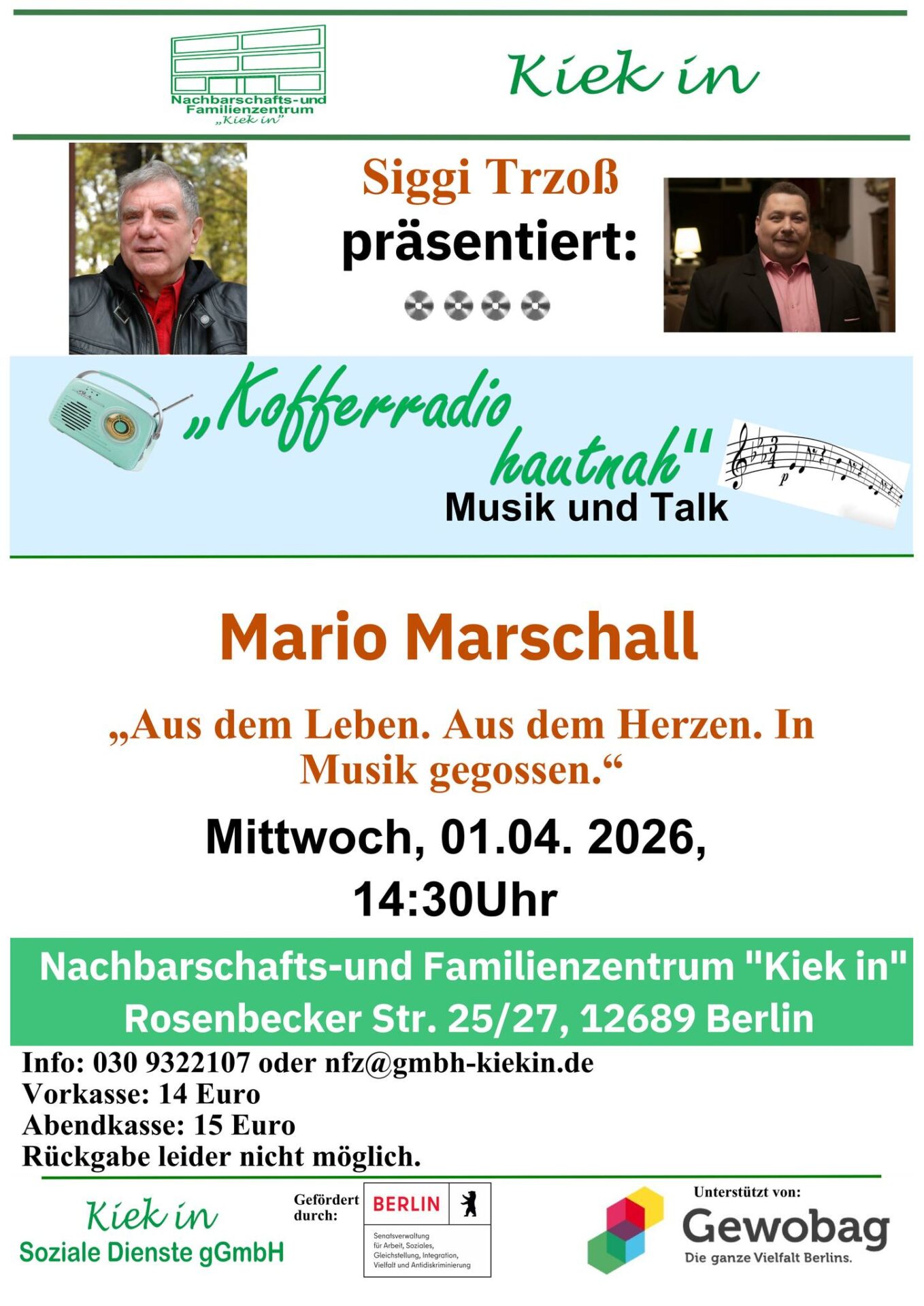 Kofferradio hautnah – Musik & Talk mit Mario Marschall