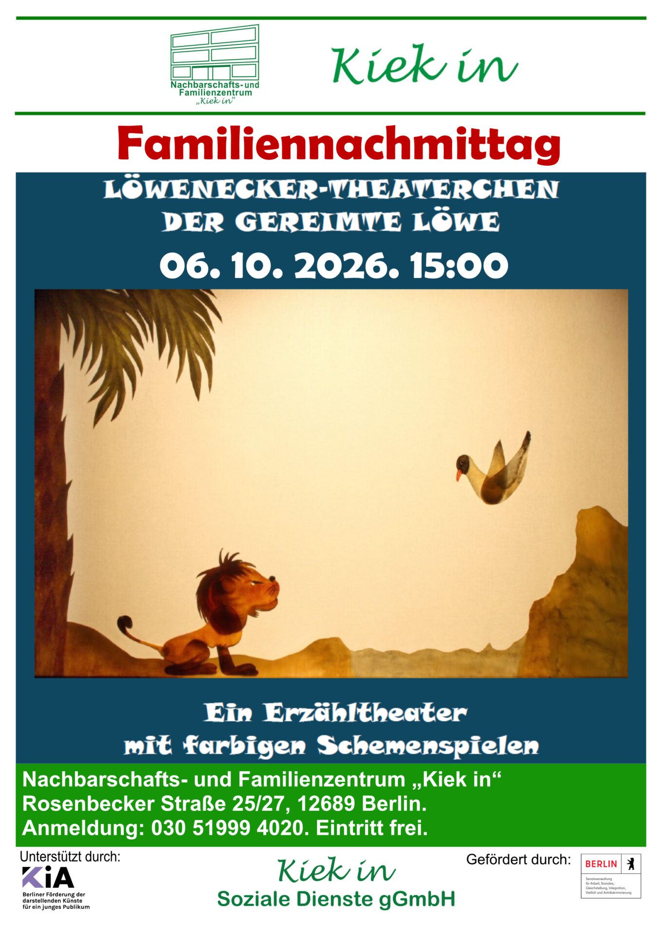 Familiennachmittag: Erzähltheater mit farbigem Schattenspiel